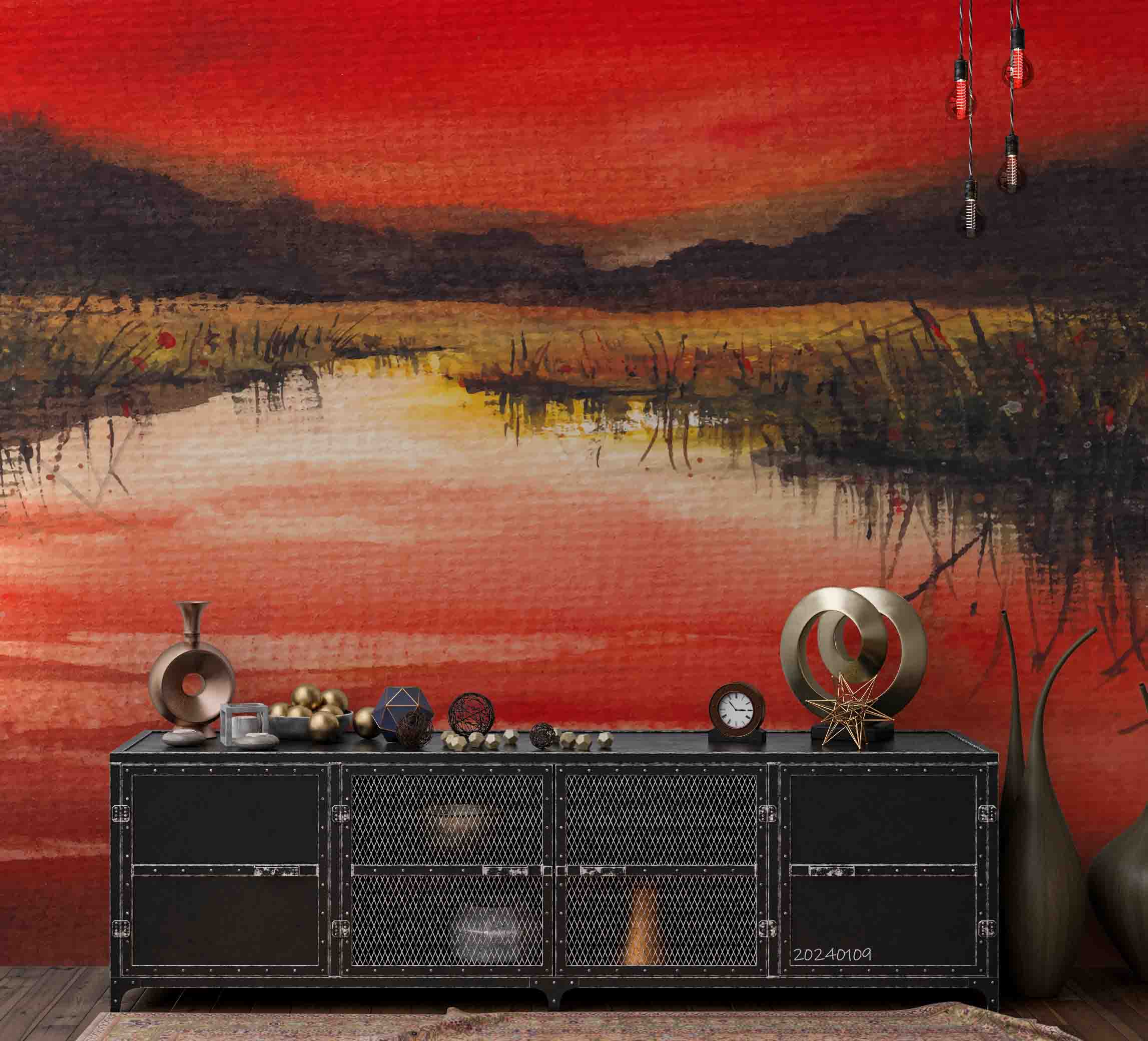 3D Oil Painting Tree Mountain Sea Grassland Wall Mural Wallpaper YXL 123