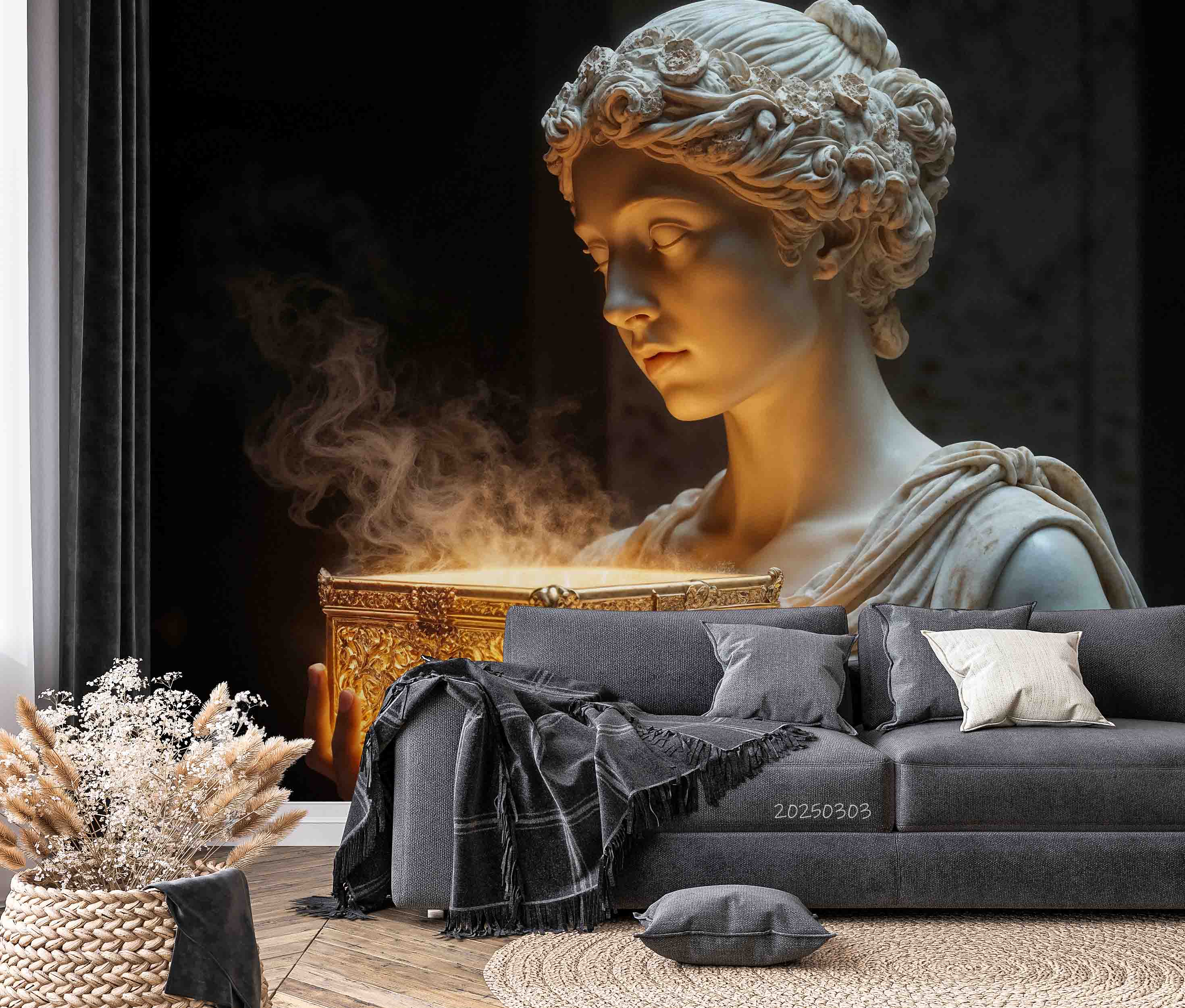 3D Mystical Sculpture Background Wallpaper Wall Mural Wall Decor Wall Art Wall Sticker Remoable Wallpaper LQH