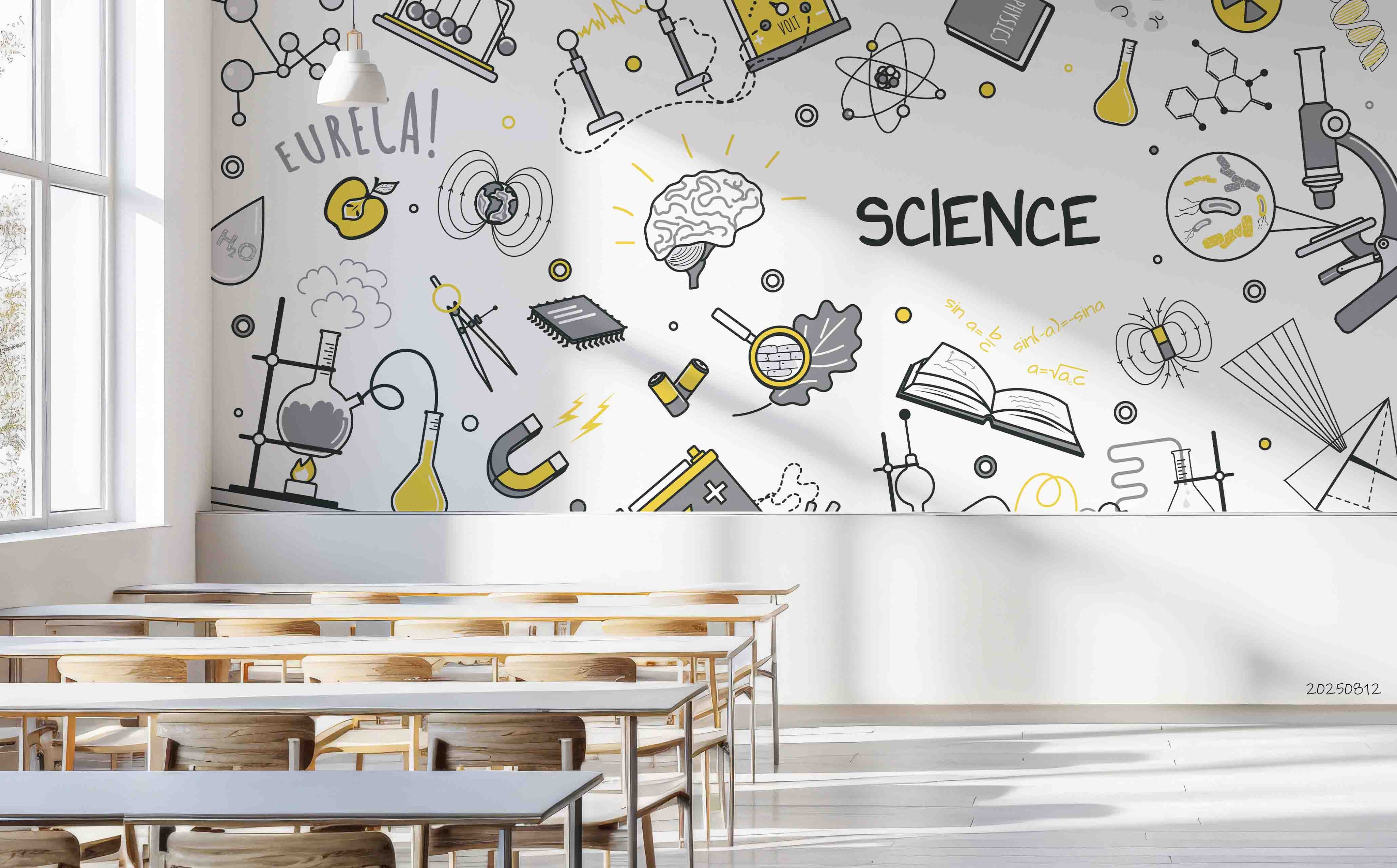 3D School STEM Science Lab Classroom Teaching Aid Wall Mural Wallpaper 19