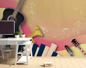 3D Pattern Guitar Stave Trumpet Piano Wall Mural Wallpaper YXL 07- Jess Art Decoration