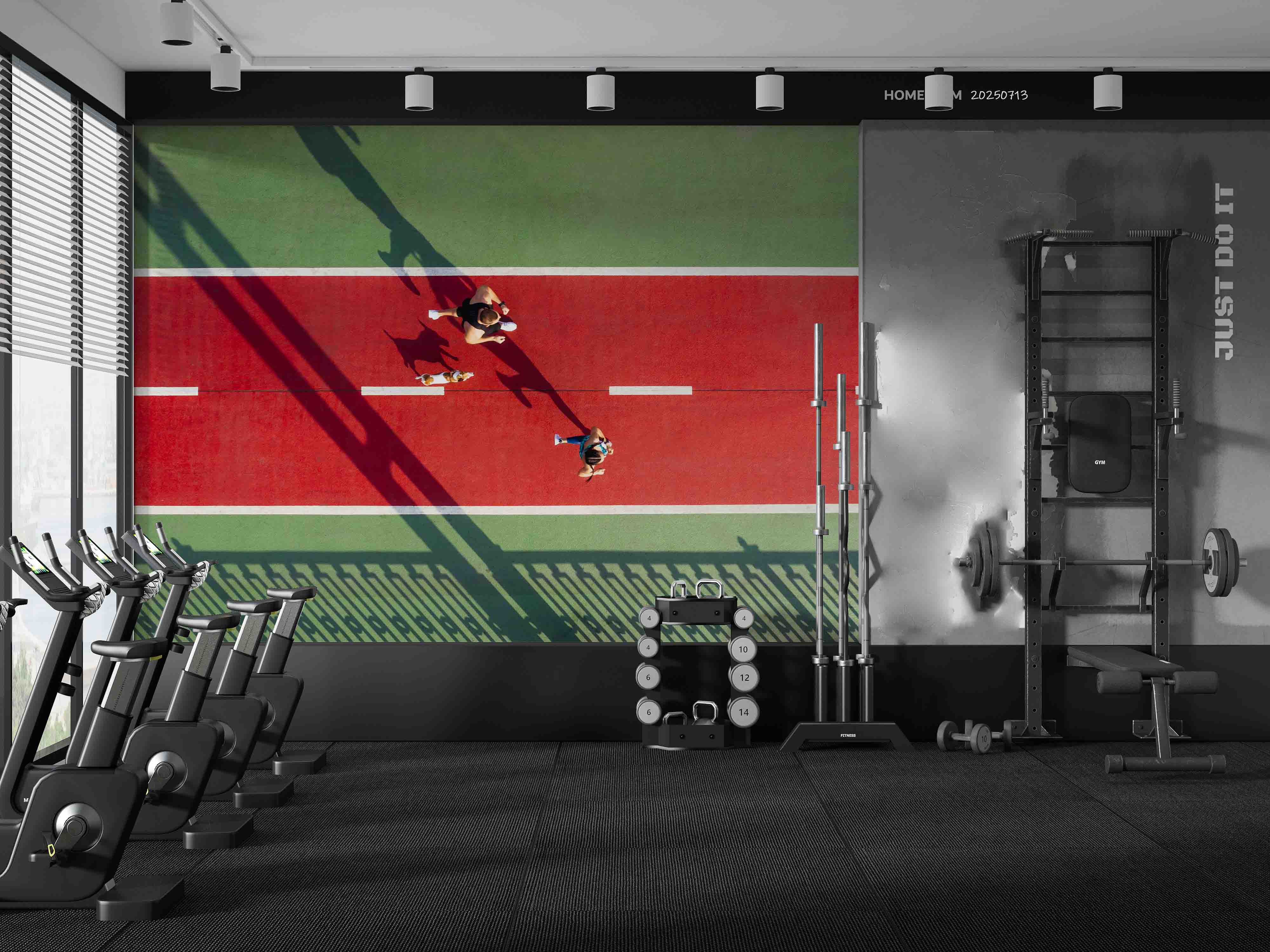 3D Gym Fitness Gymnasium Runway Wall Mural Wallpaper 33