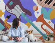 3D Painting Guitar Saxophone Piano Trumpet Wall Mural Wallpaper YXL 06- Jess Art Decoration