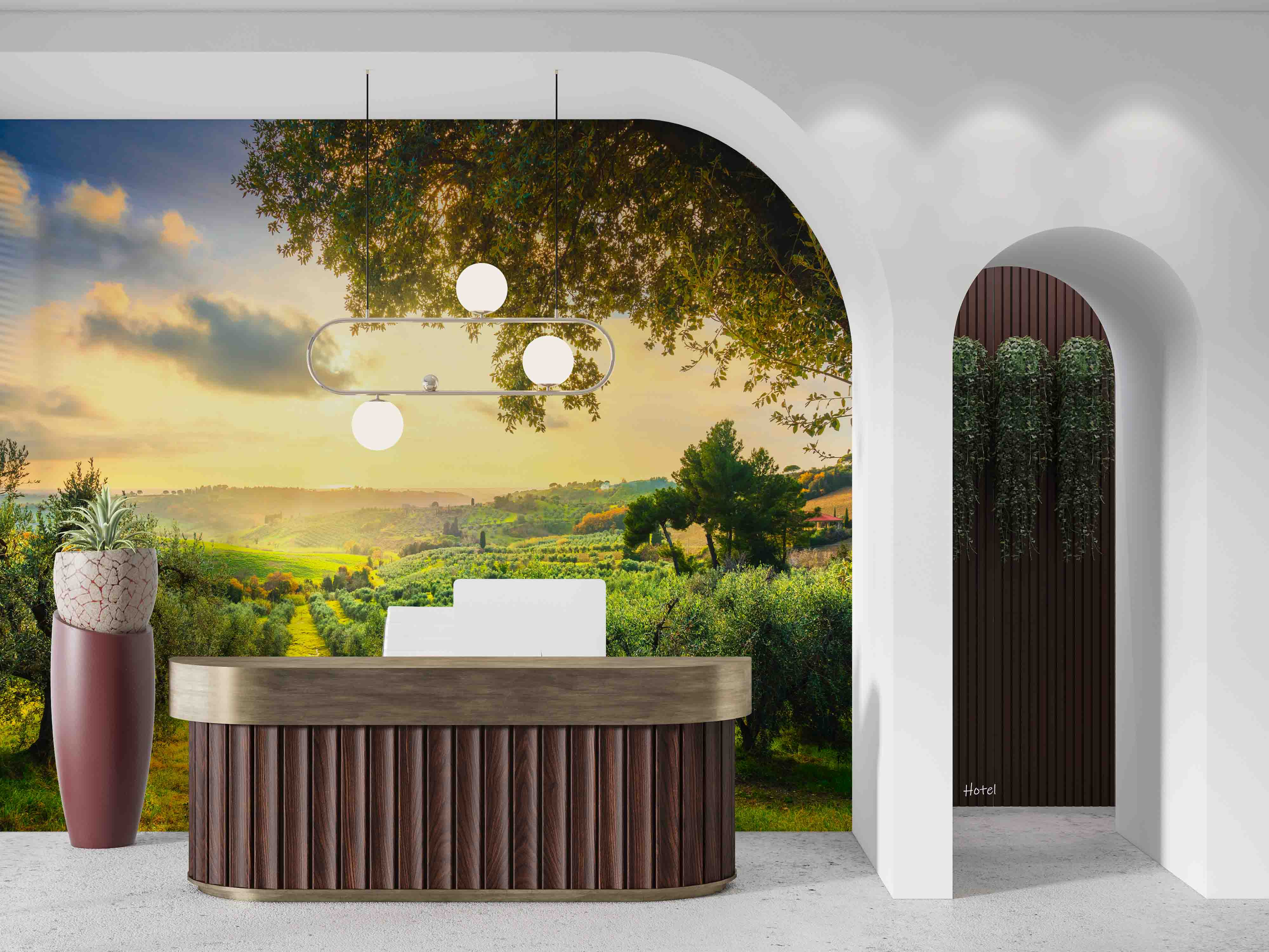 3D Hotel Inn Motel Hostel Resort Manor Scenery Wall Mural Wallpaper 34