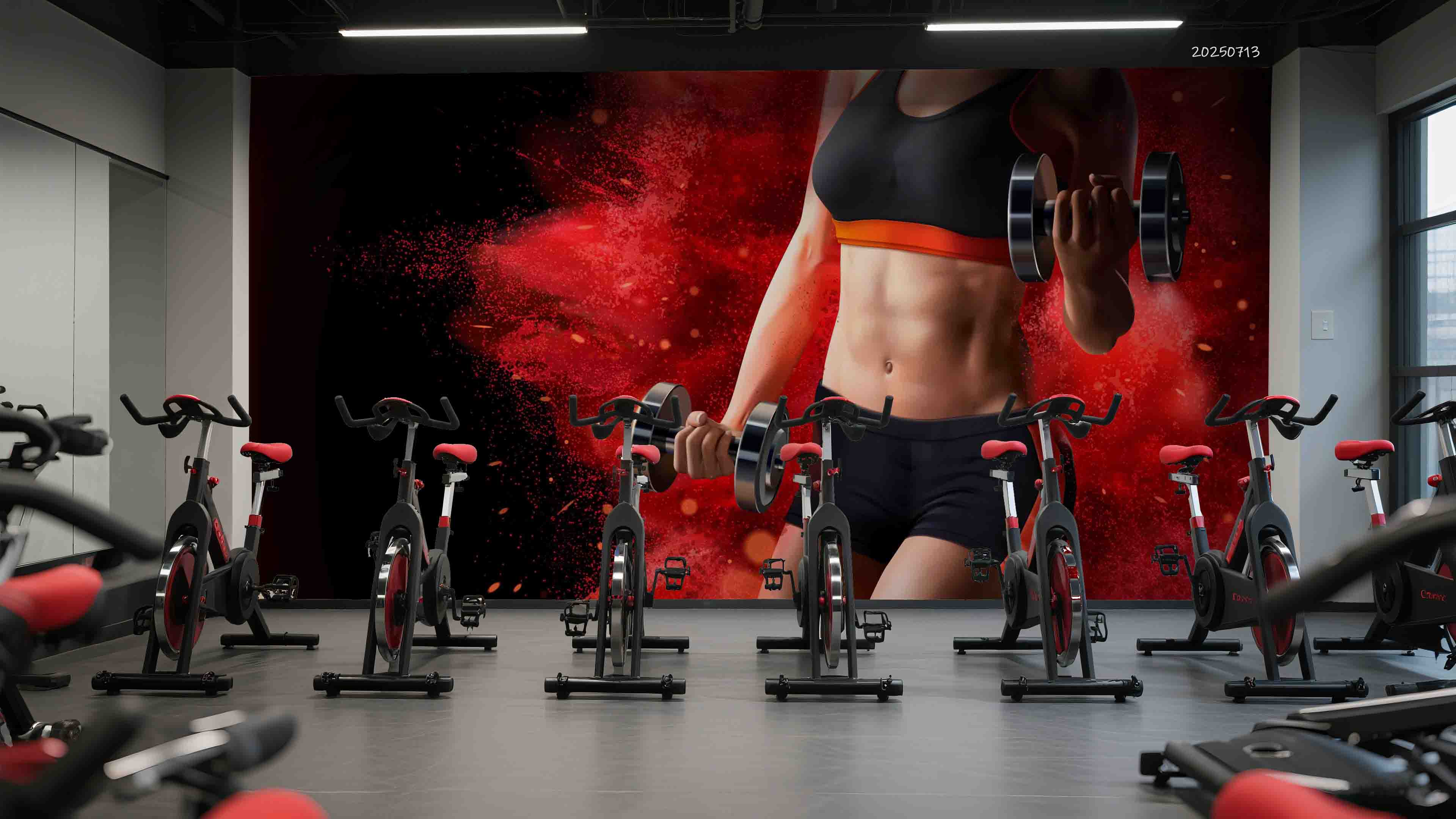 3D Gym Fitness Gymnasium Dumbbell Wall Mural Wallpaper 40