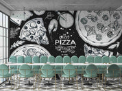 3D Restaurant Snack Bar Diner Fast Food Pizza Wall Mural Wallpaper 44