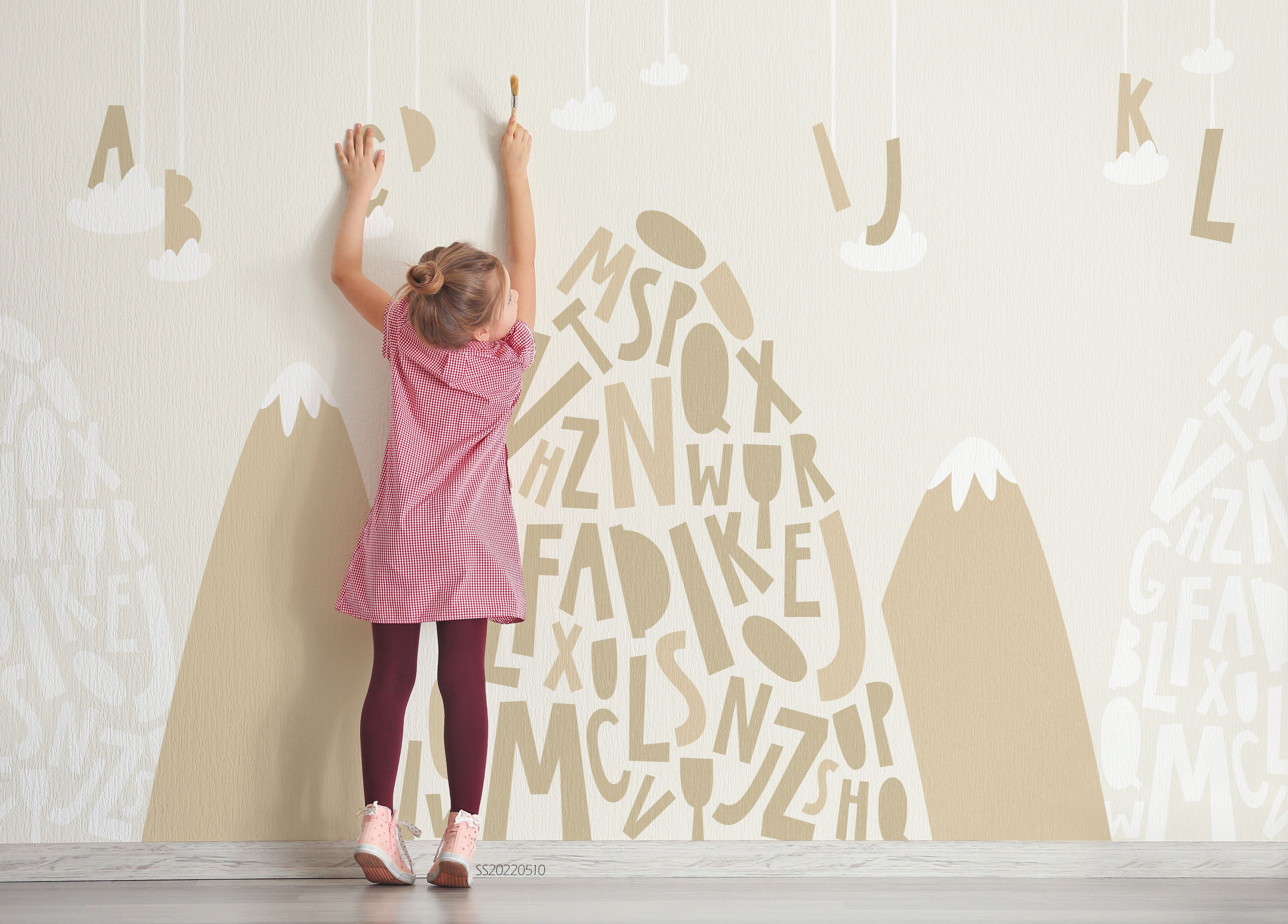 3D Cartoon Letter Mountain Kids Wall Mural Wallpaper GD 4074- Jess Art Decoration