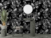 3D Black Floral Background Wallpaper Wall Mural Wall Decor Wall Art Wall Sticker Remoable Wallpaper
