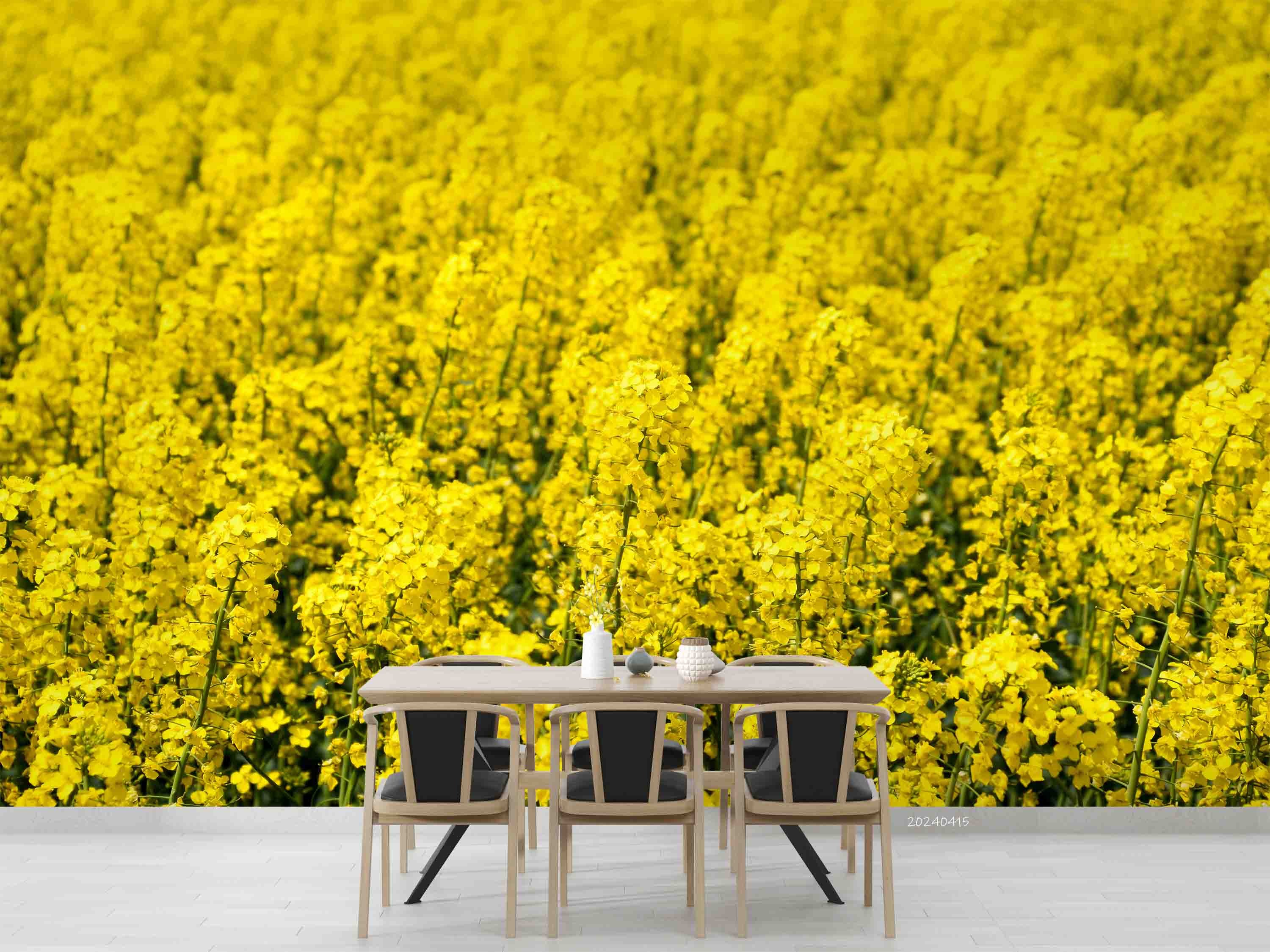 3D Yellow Rapeseed Field Floral Wallpaper Wall Mural Wall Decor Wall Art Wall Sticker Remoable Wallpaper