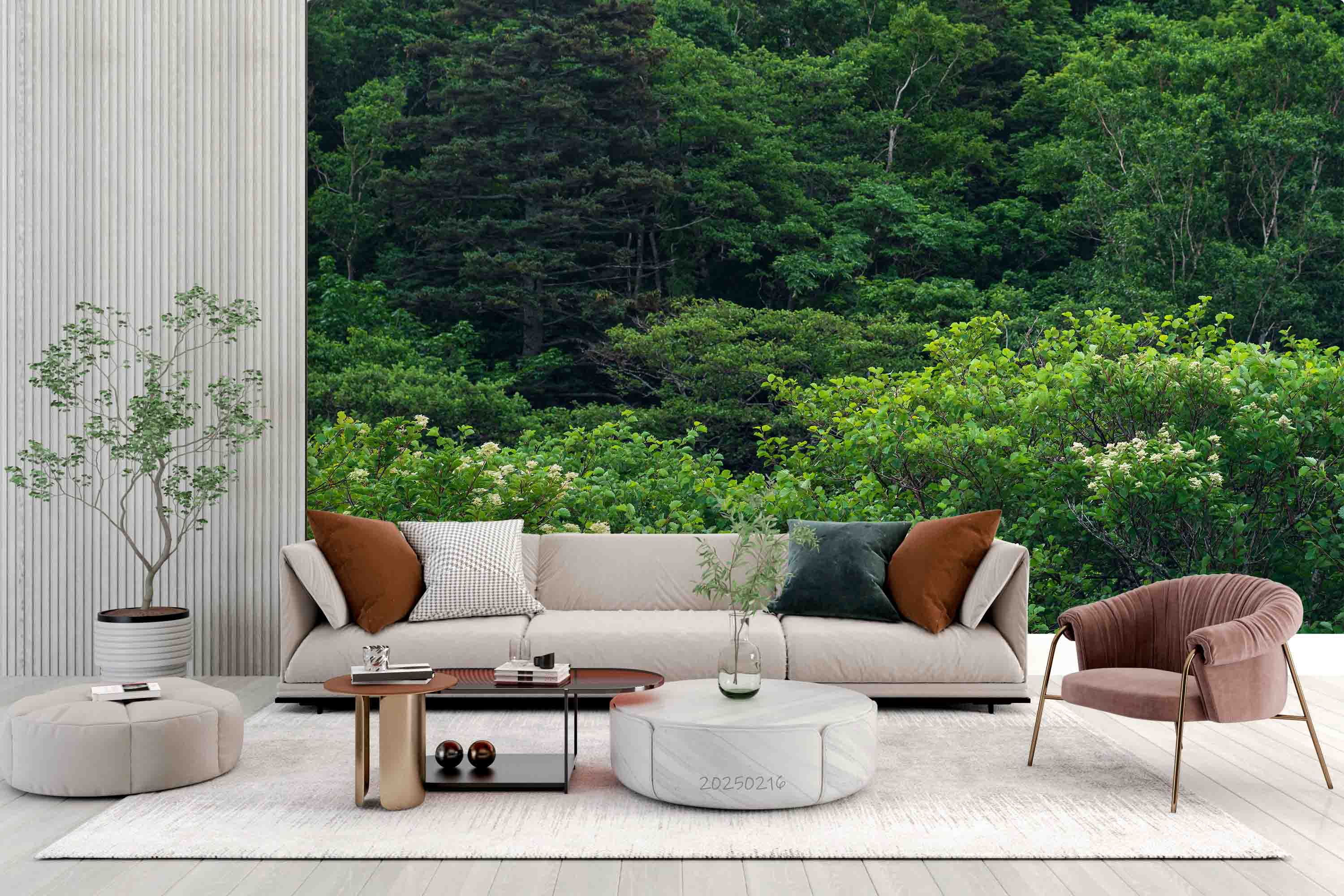 3D Green Forest White Floral Nature Scenery Wallpaper Wall Mural Wall Decor Wall Art Wall Sticker Remoable Wallpaper LQH
