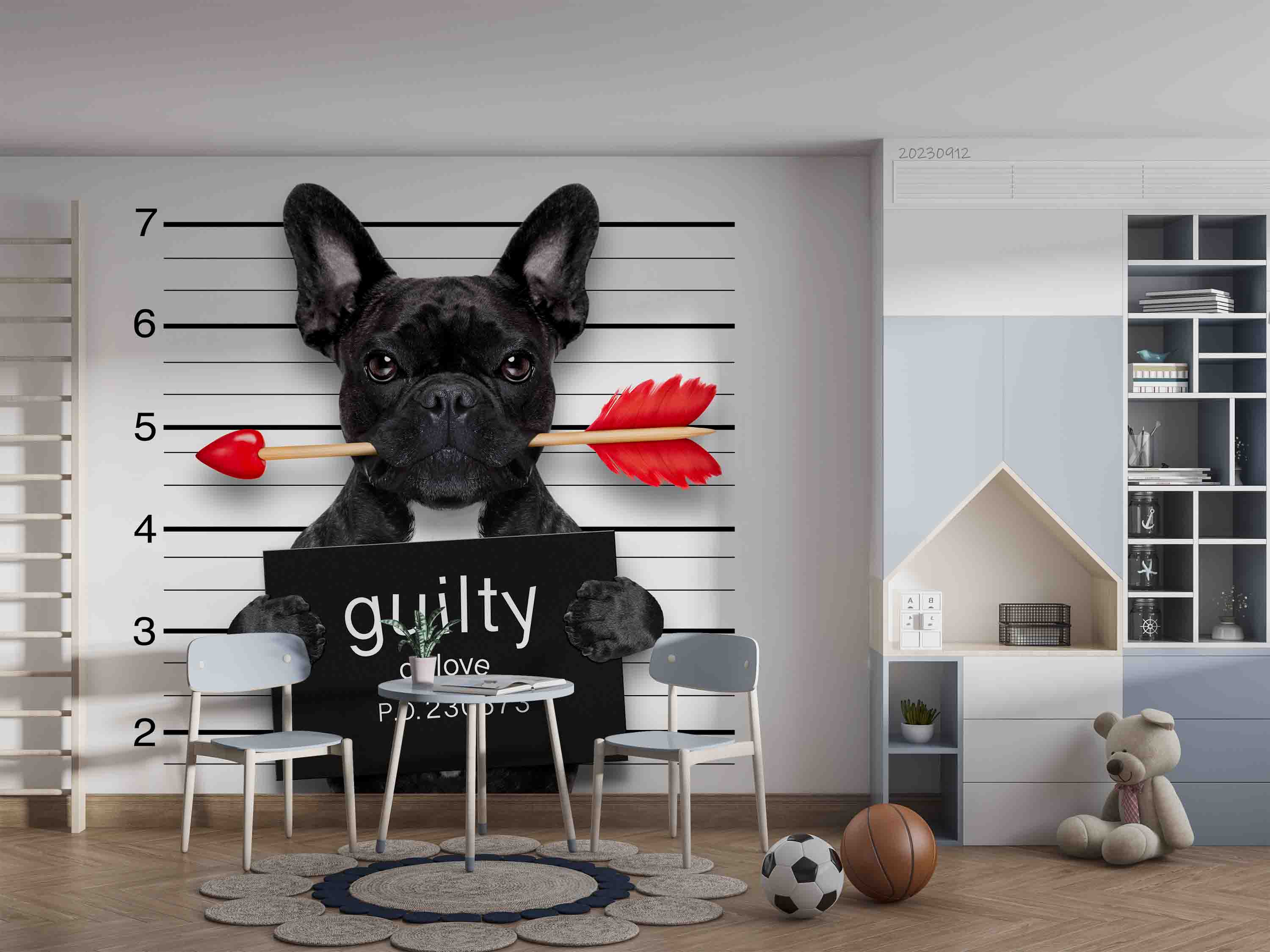 3D Animal Dog Arrow Advertising Board Wall Mural Wallpaper YXL 2586