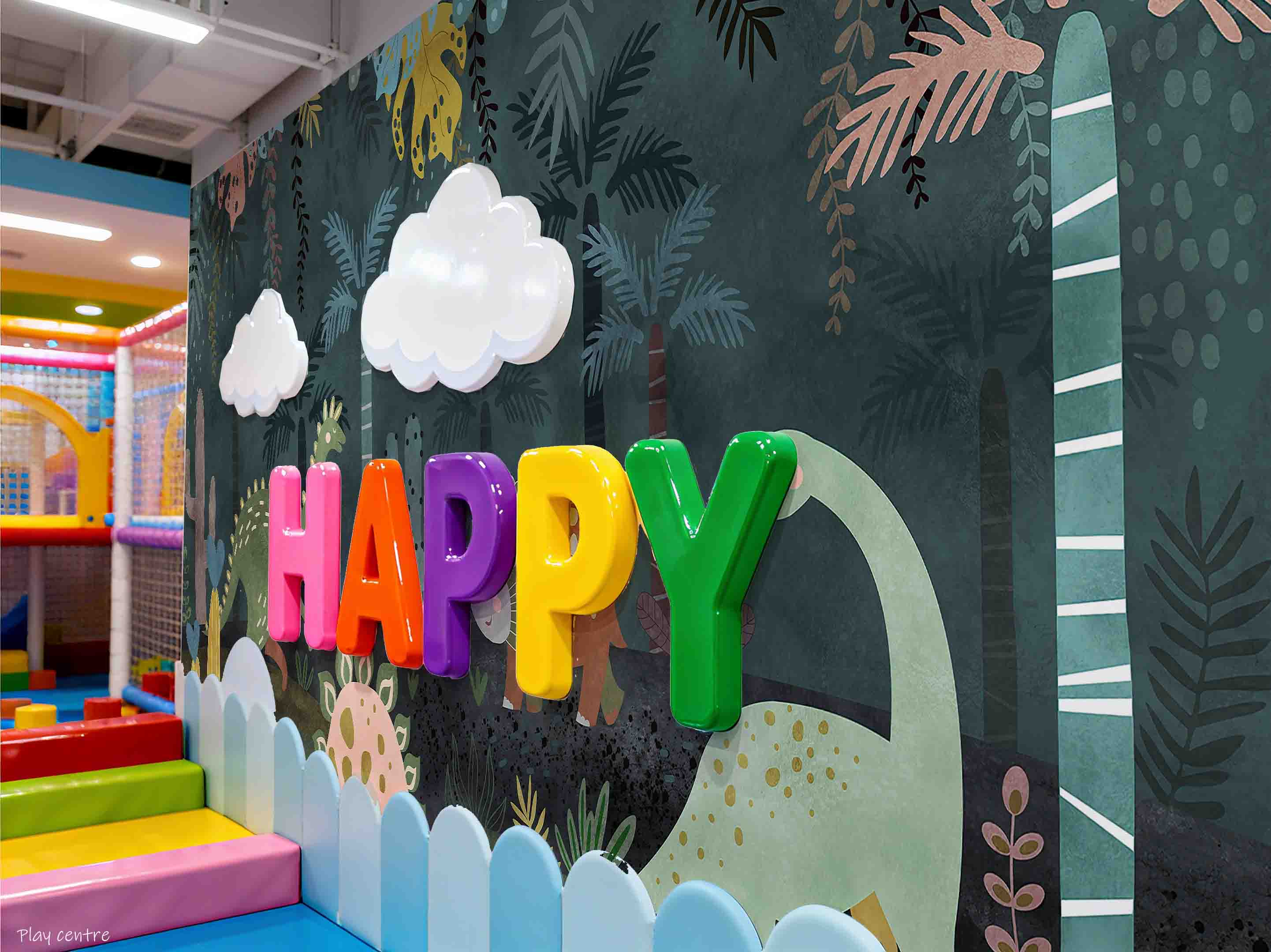 3D Play Centre Amusement Park Funfair Carnie Cartoon Dinosaur Forest Wall Mural Wallpaper 27