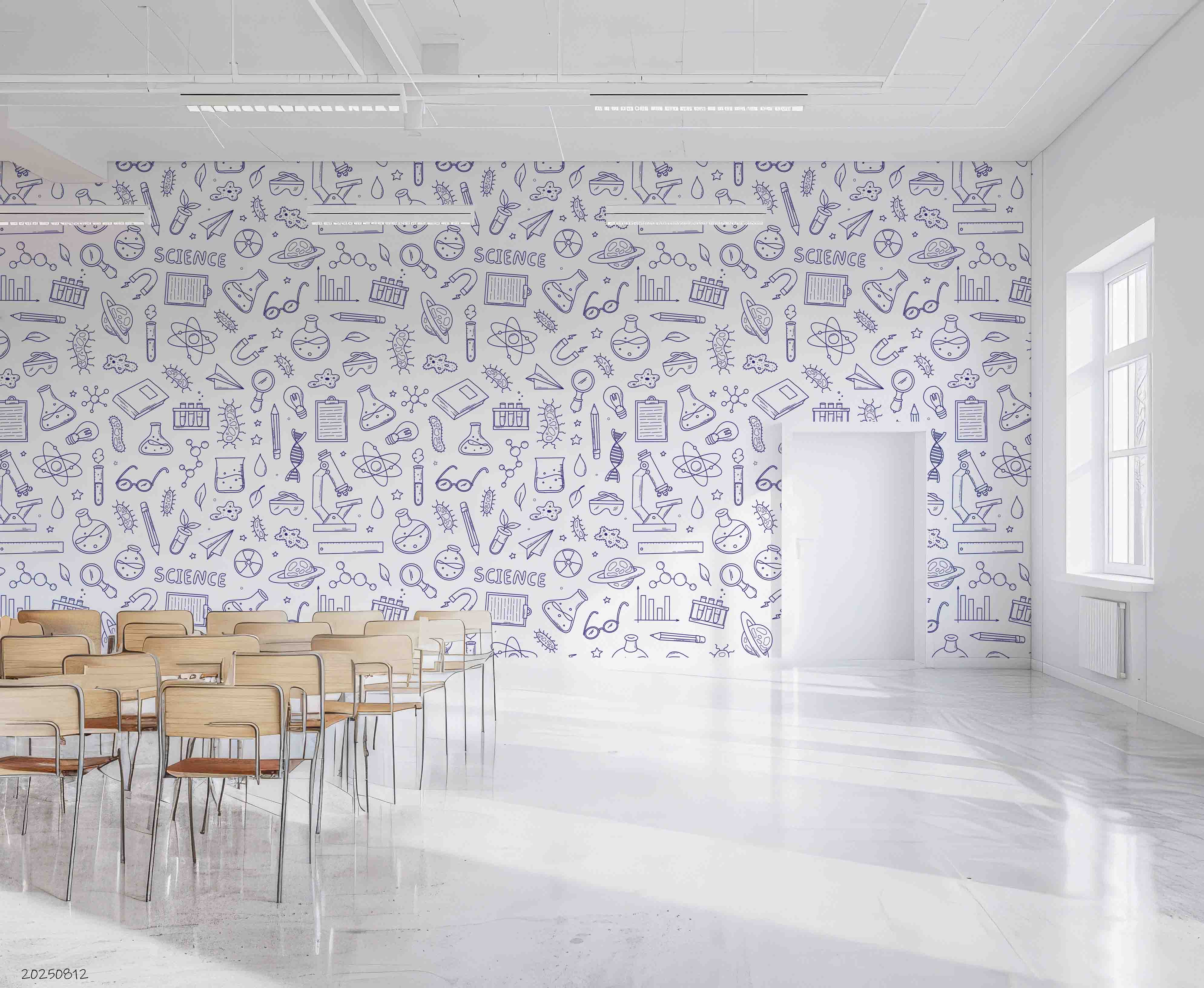 3D School STEM Science Lab Classroom Teaching Aid Wall Mural Wallpaper 22