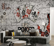 3D Abstract Art Graffiti Poker Wall Texture Wall Mural Wallpaper GD 3814- Jess Art Decoration