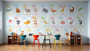 3D Childcare Nursery School Cartoon Kids Animals Letters Wall Mural Wallpaper JN 68