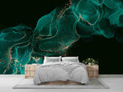 3D Abstract Damaskeen Black Float Wall Mural Wallpaper YXL 596