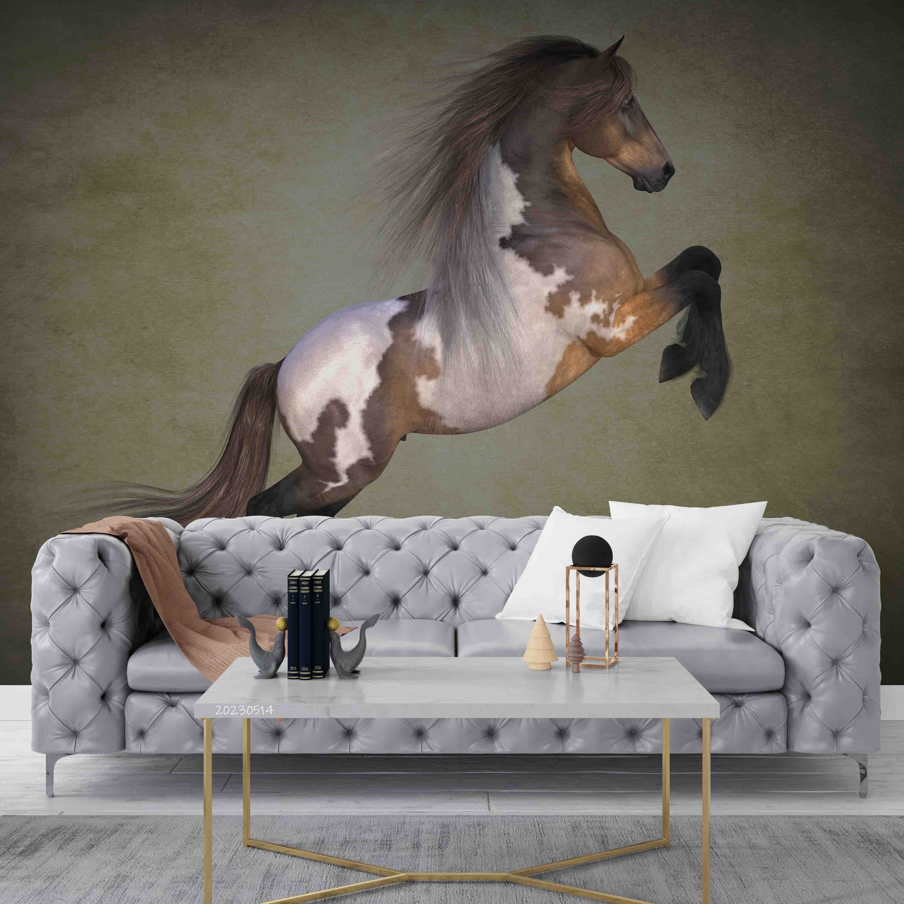 3D Beautiful Spotted Horse Wall Mural Wallpaper GD 5369- Jess Art Decoration