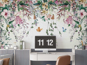 3D Watercolor Floral Leaf Butterfly Wall Mural Wallpaper GD 4867- Jess Art Decoration