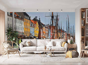 3D City Pier Colorful Buildings Wall Mural Wallpaper GD 3991- Jess Art Decoration