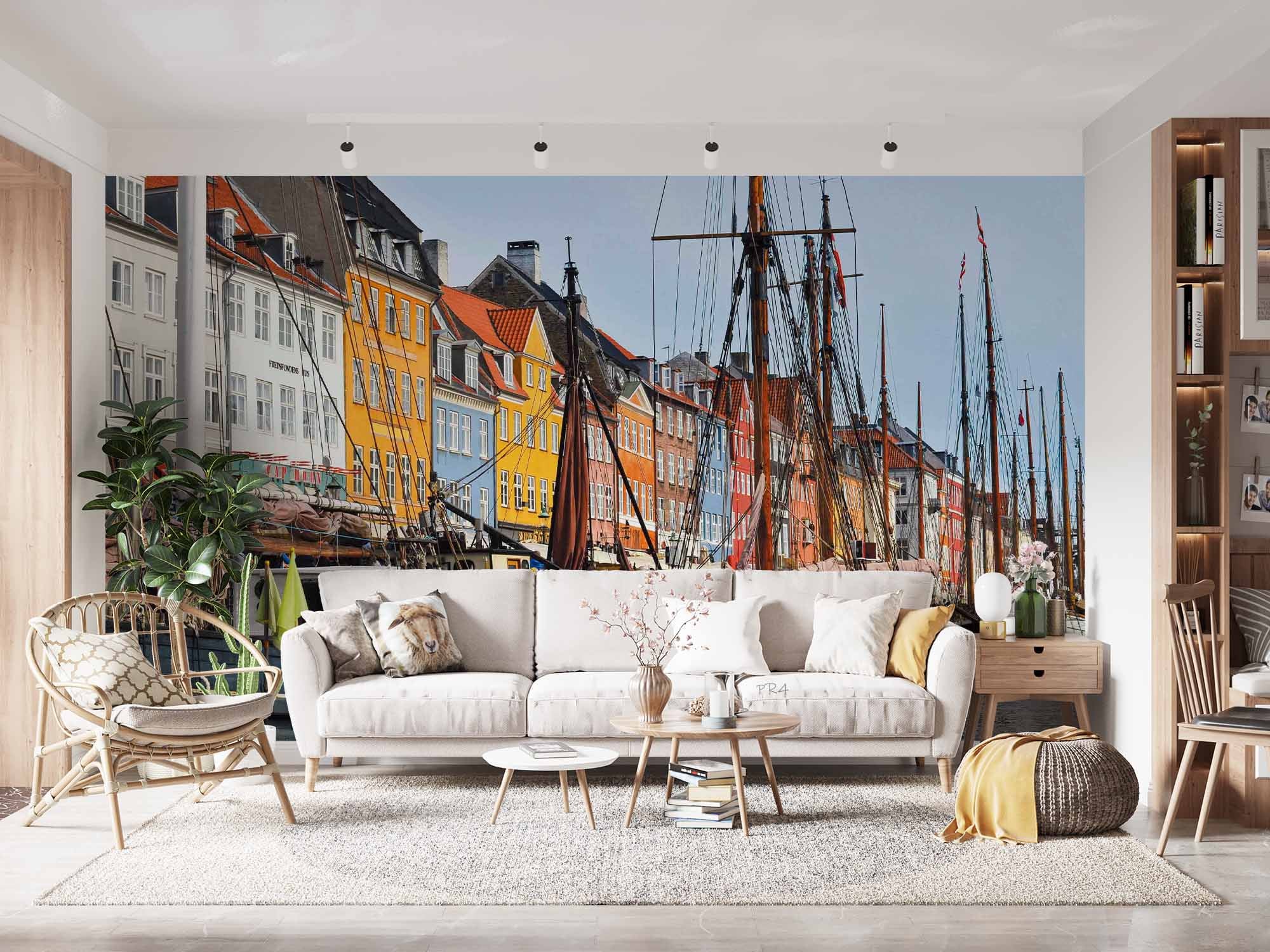 3D City Pier Colorful Buildings Wall Mural Wallpaper GD 3991- Jess Art Decoration
