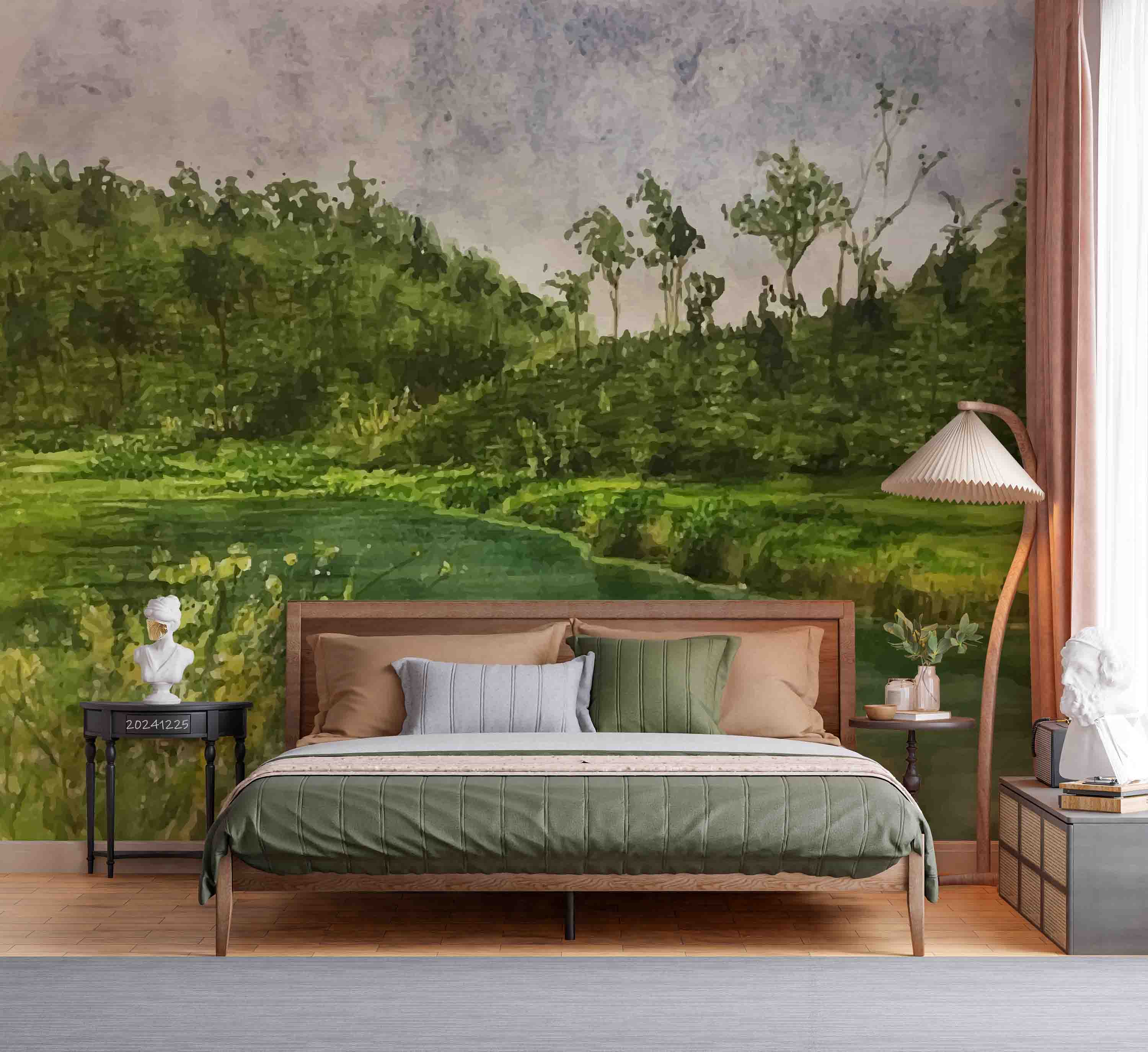 3D Green Forest Landscape Oil Painting Wallpaper Wall Mural Wall Decor Wall Art Wall Sticker Remoable Wallpaper LQH 11