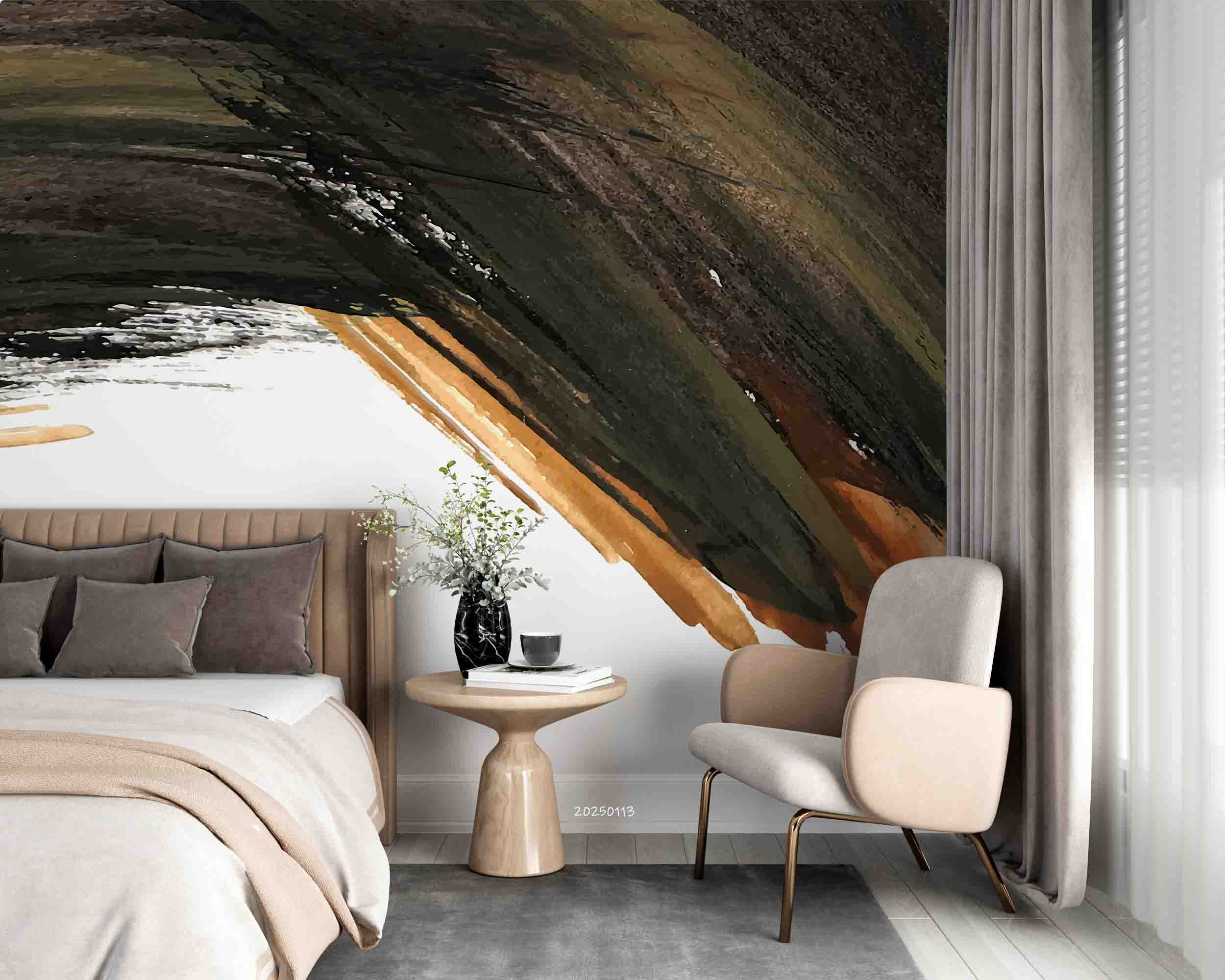 3D Abstract Brown Graffiti Wallpaper Wall Mural Wall Decor Wall Art Wall Sticker Remoable Wallpaper LQH 11