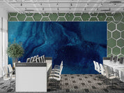 3D Office Business Commerce Blue Abstract Modern Wall Mural Wallpaper 48