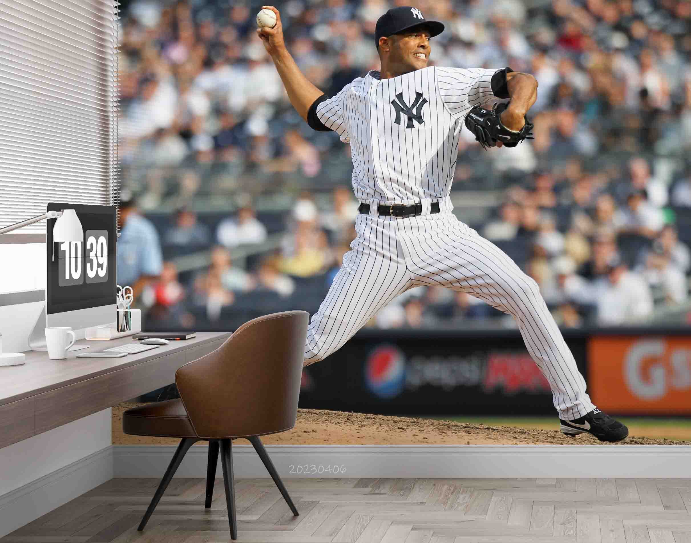3D New York Yankees Reserve Pitcher Wall Mural Wallpaper GD 5619- Jess Art Decoration