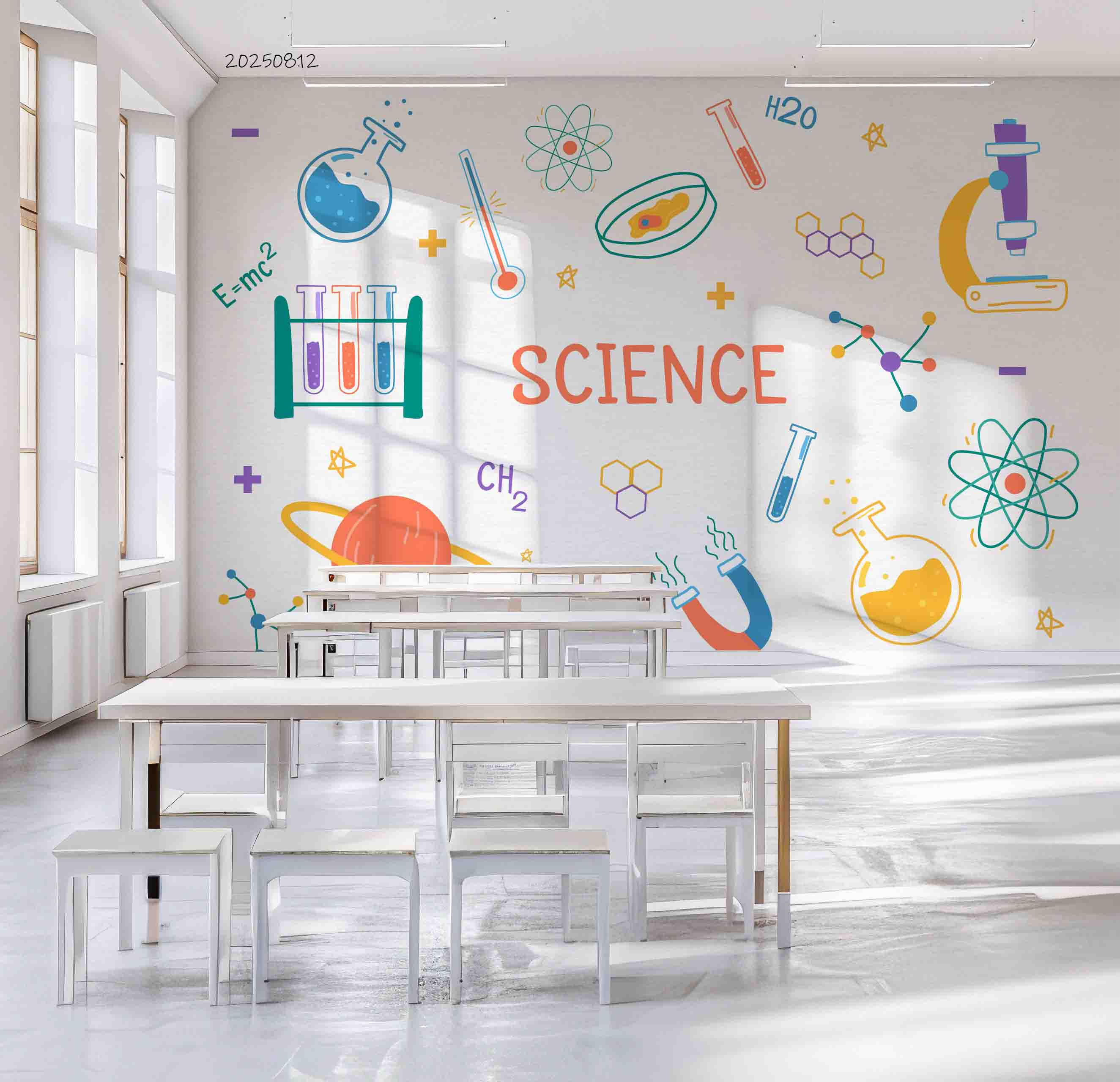 3D School STEM Science Lab Classroom Teaching Aid Wall Mural Wallpaper 39