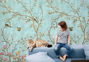 3D Chinese Vintage Floral Branch Birds Wall Mural Wallpaper GD 4055- Jess Art Decoration