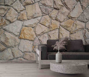 3D Vintage Brown Stone Wall Texture Wall Mural Wallpaper GD 4407- Jess Art Decoration