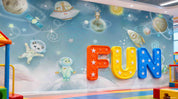 3D Play Centre Amusement Park Funfair Carnie Cartoon Space Universe  Wall Mural Wallpaper 24