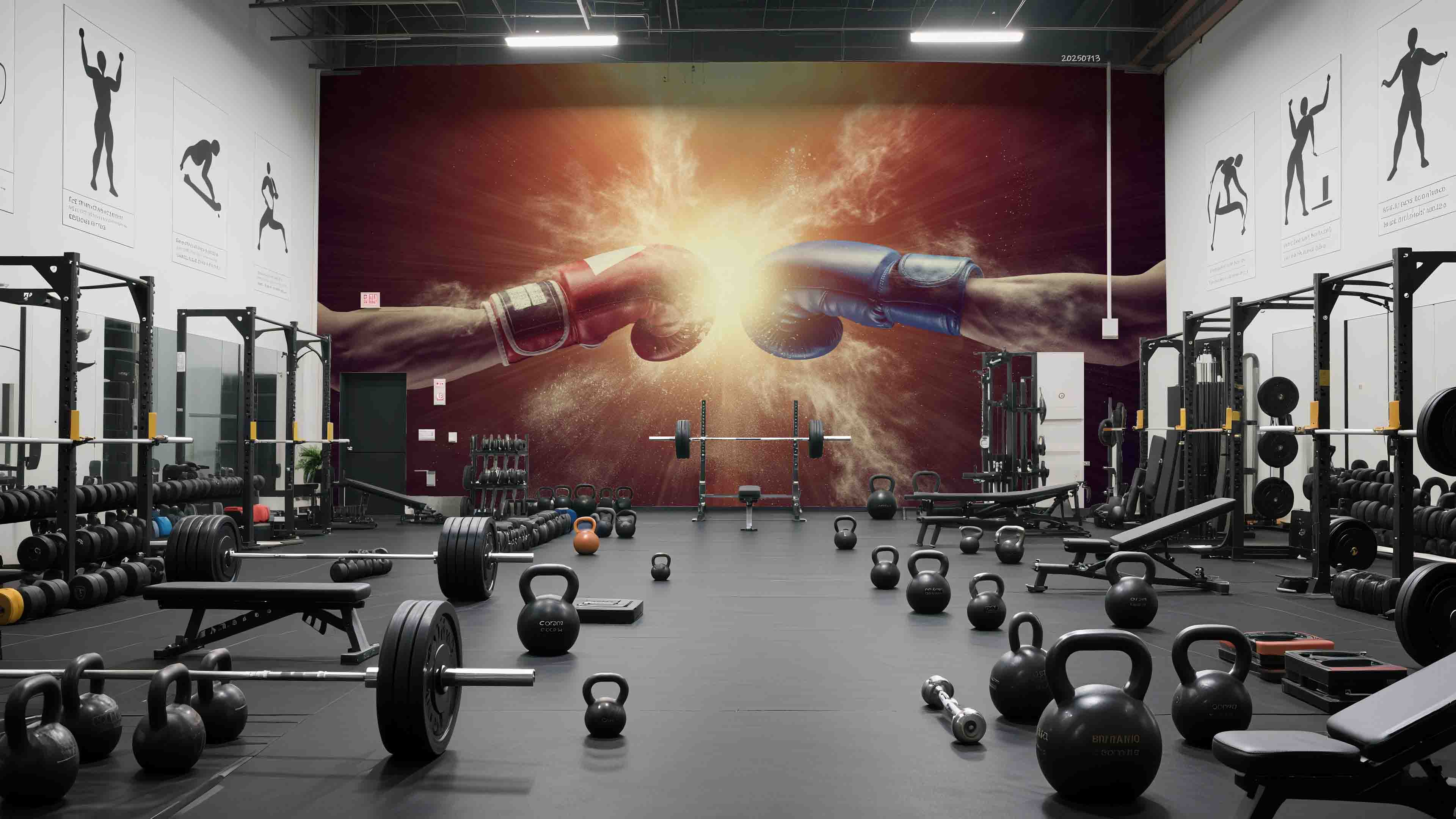 3D Gym Fitness Gymnasium Boxing Wall Mural Wallpaper 20