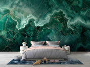 3D Abstract Damaskeen Green Wall Mural Wallpaper YXL 565