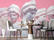 3D Art Sculpture Pink Background Wallpaper Wall Mural Wall Decor Wall Art Wall Sticker Remoable Wallpaper LQH