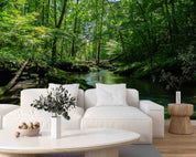 3D Forest Tree Grass Leaf Green Sea Wall Mural Wallpaper YXL 685