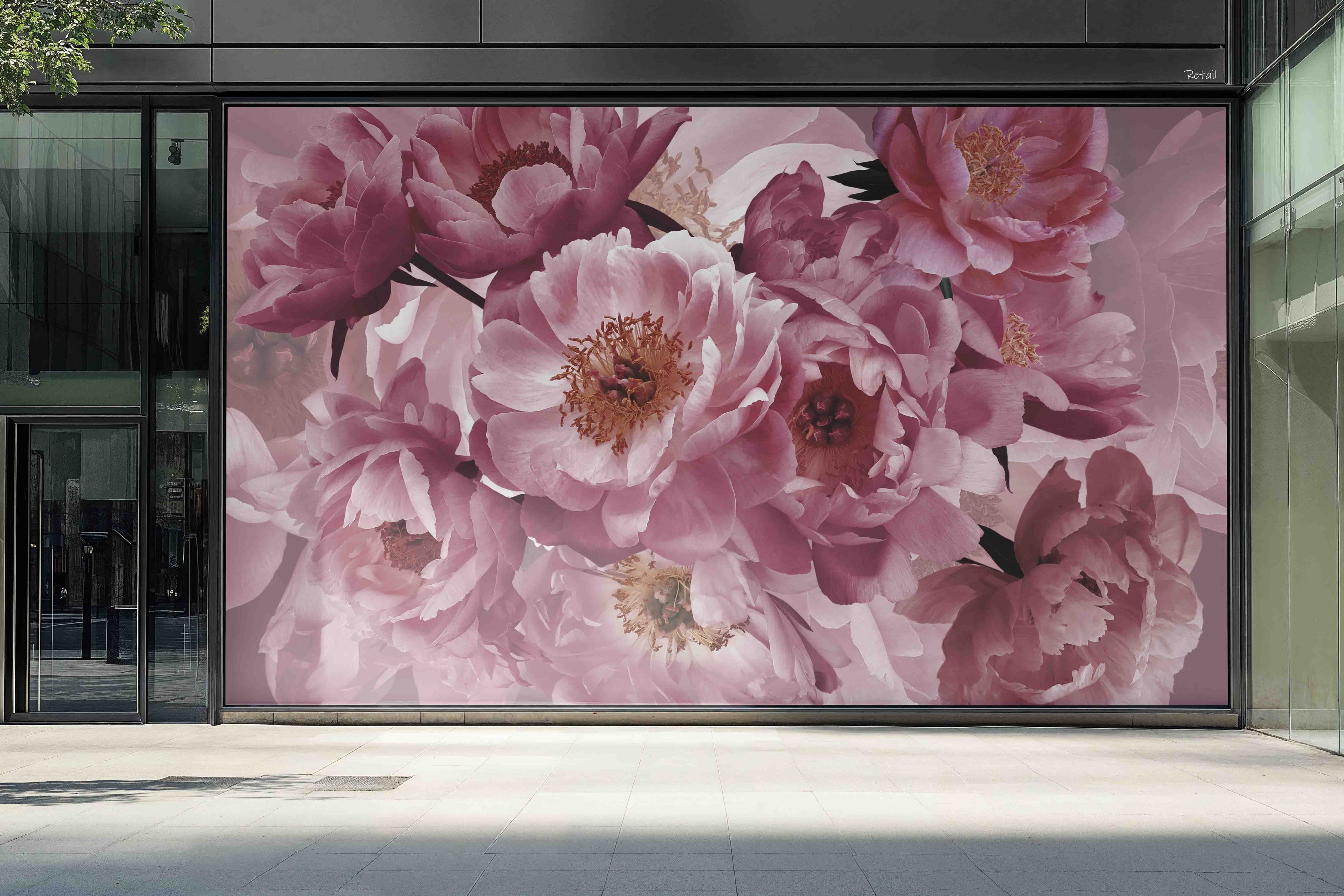 3D Retail Shop Store Market Trade Pink Floral Wall Mural Wallpaper 6