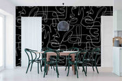 3D Abstract White Lines Blackboard Wall Mural Wallpaper GD 5079- Jess Art Decoration