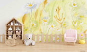 3D Childcare Nursery School Cartoon Floral Kids Wall Mural Wallpaper JN