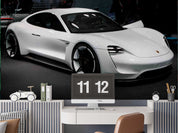 Roadster White Black Racing Wallpaper racing & cars wall mural for garage, game room or entertainment space - view 4