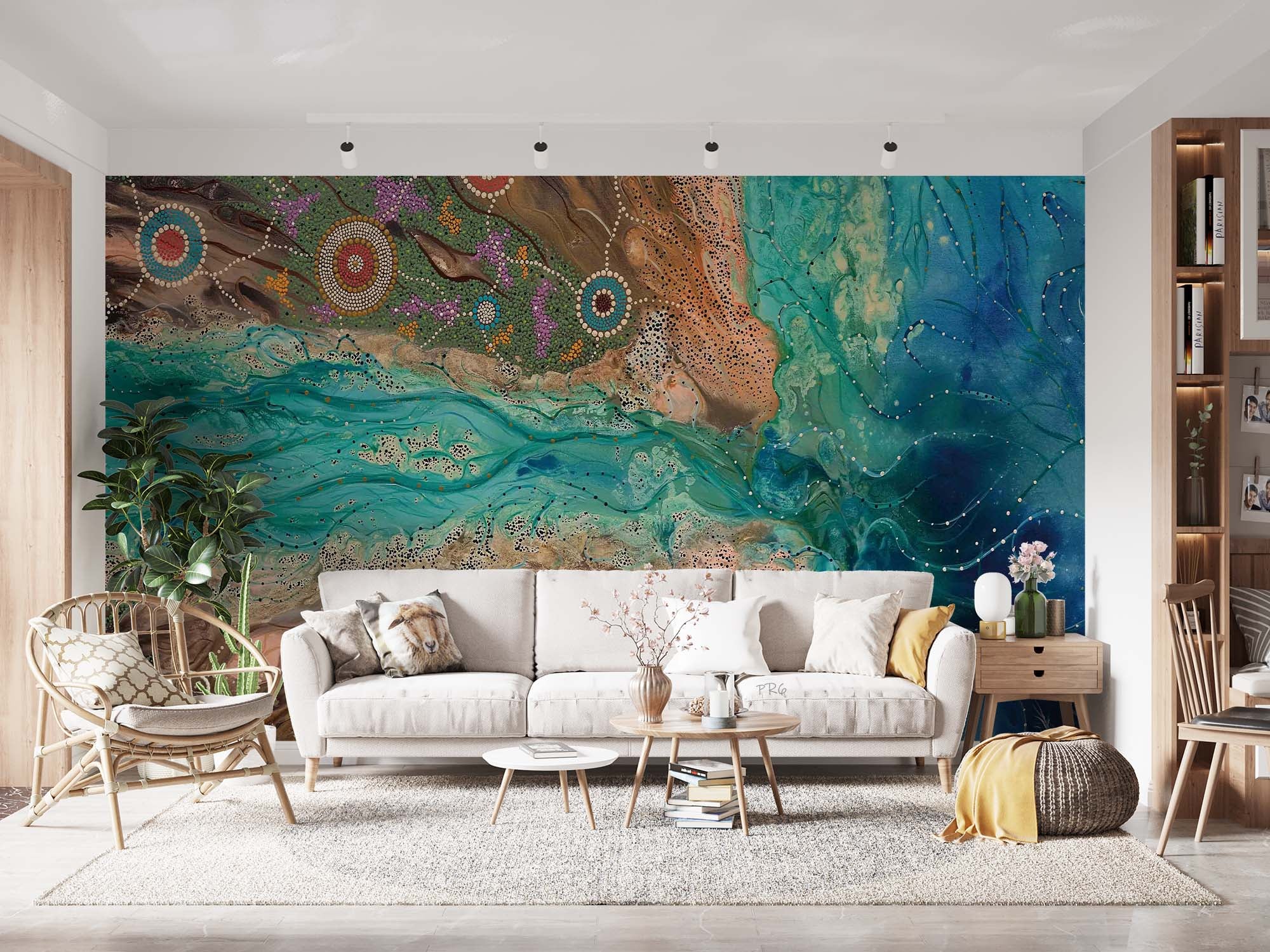 3D Abstract Ocean Mountain Wall Mural Wallpaper YXL 8- Jess Art Decoration