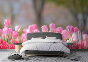 3D Pink Tulip Flower Wallpaper Wall Mural Wall Decor Wall Art Wall Sticker Remoable Wallpaper