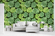 3D Tropical Green Monstera Leaf Pattern Wall Mural Wallpaper GD 5150- Jess Art Decoration