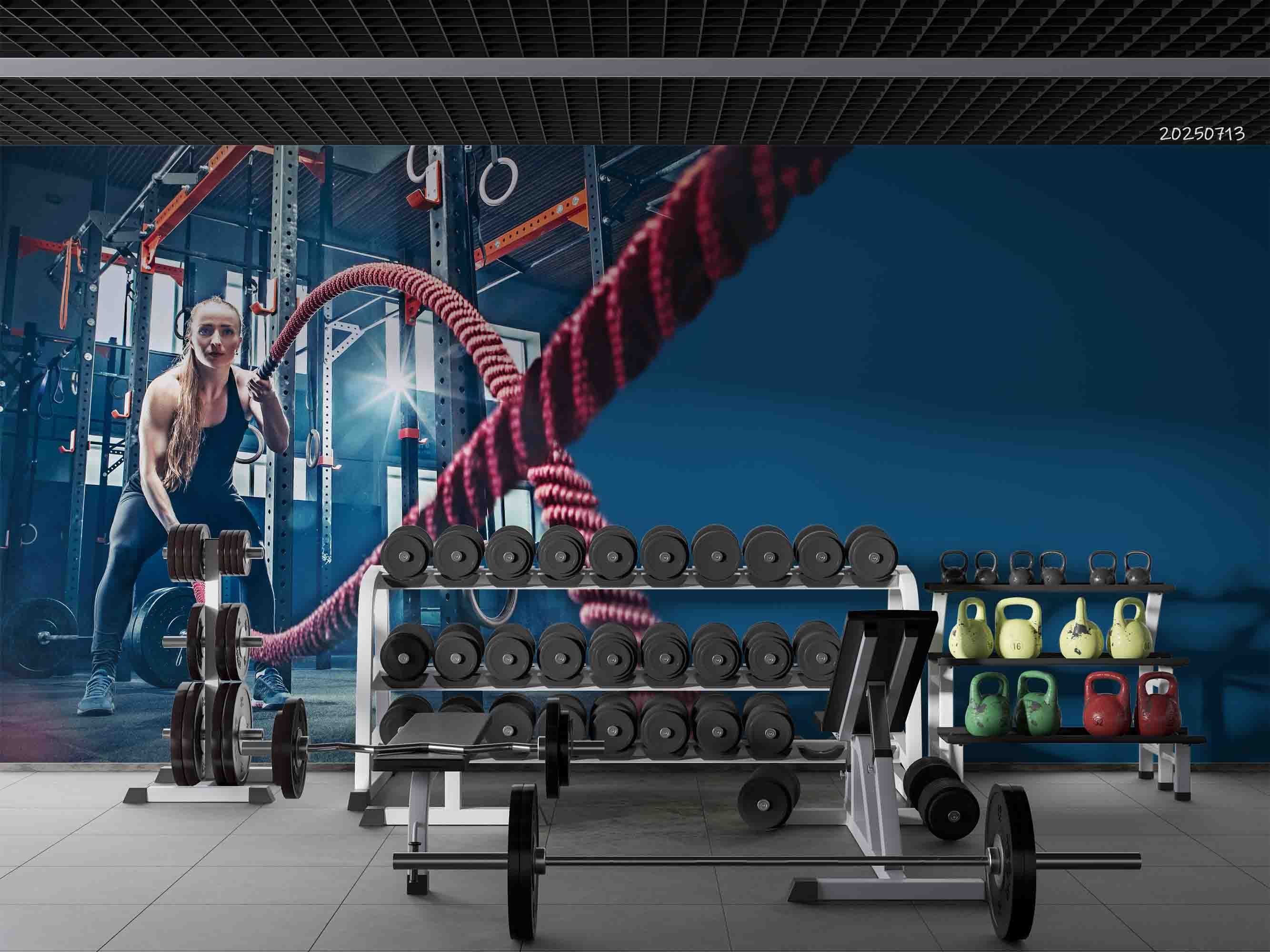 3D Gym Fitness Gymnasium Wall Mural Wallpaper 41