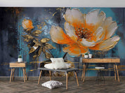 3D Orange Floral Oil Painting Wallpaper Wall Mural Wall Decor Wall Art Wall Sticker Remoable Wallpaper LQH