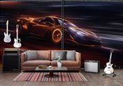 3D Brown Sports Car Wallpaper Wall Mural Wall Decor Wall Art Wall Sticker Remoable Wallpaper