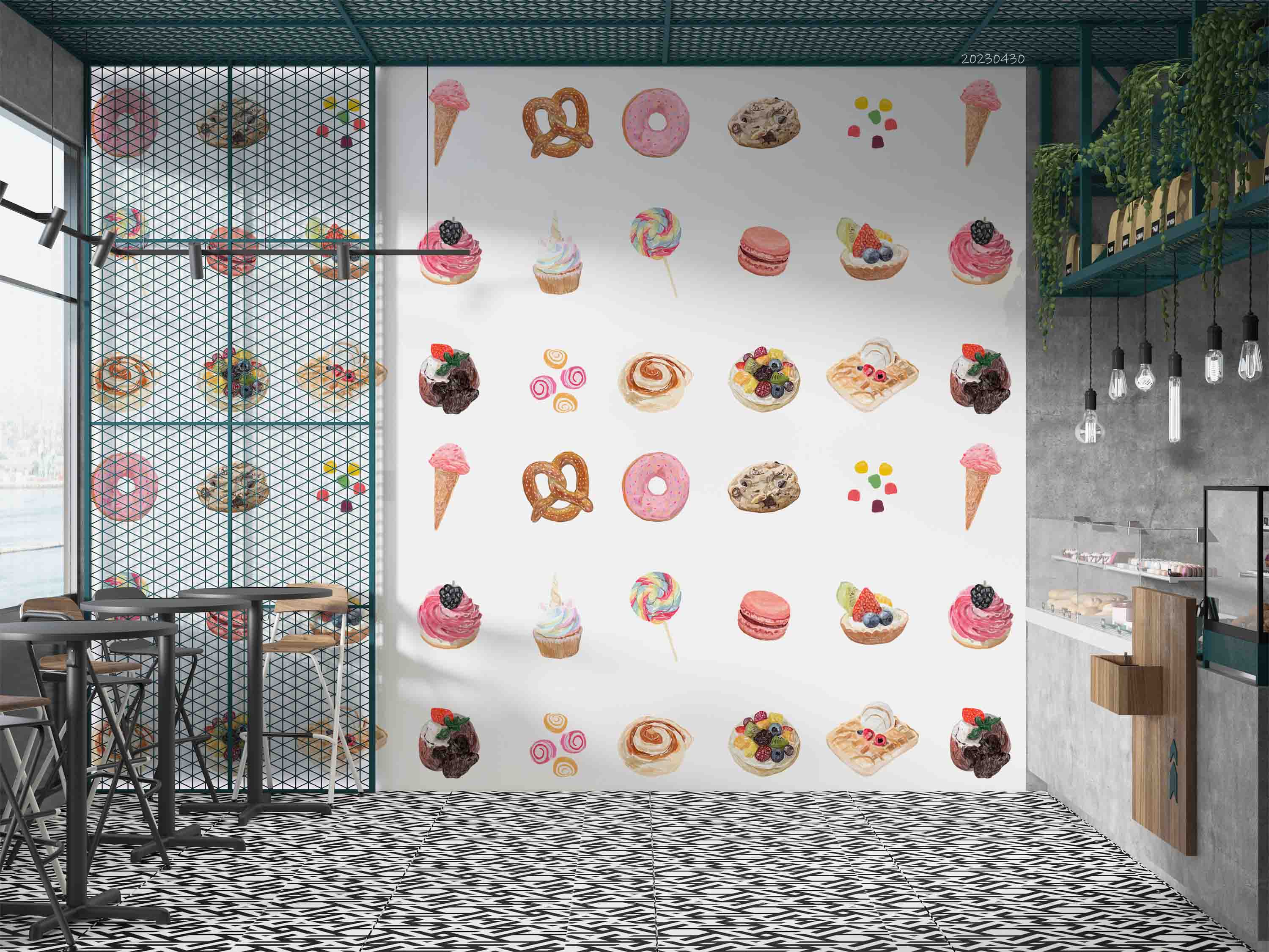3D Hand Drawn Candy Watercolor Style Wall Mural Wallpaper GD 5251- Jess Art Decoration