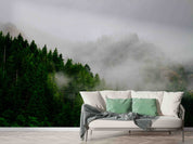 3D Beautiful Forest Mist Mountain View Wall Mural Wallpaper GD 3293- Jess Art Decoration
