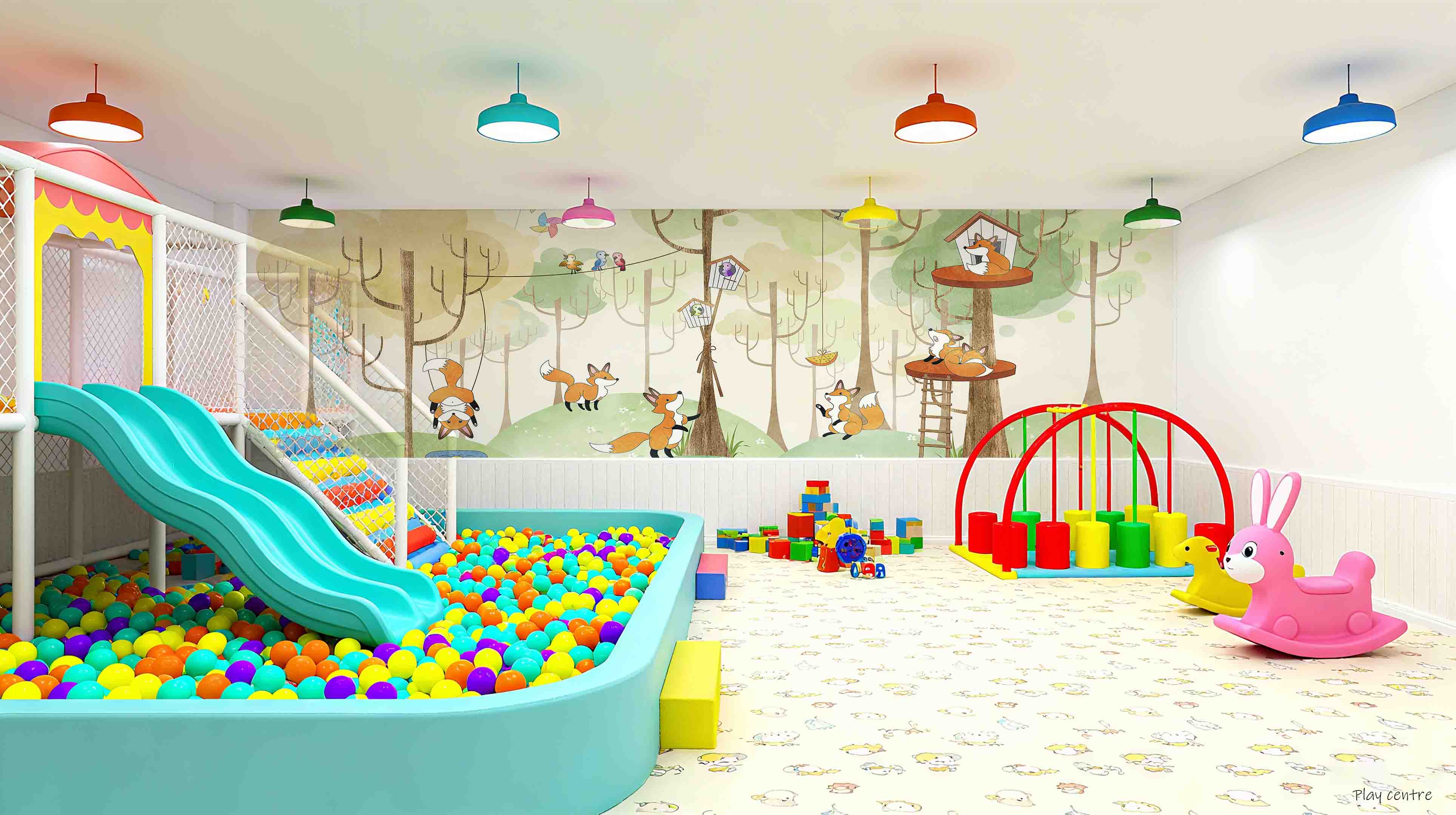 3D Play Centre Amusement Park Funfair Cartoon Animals Wall Mural Wallpaper 28