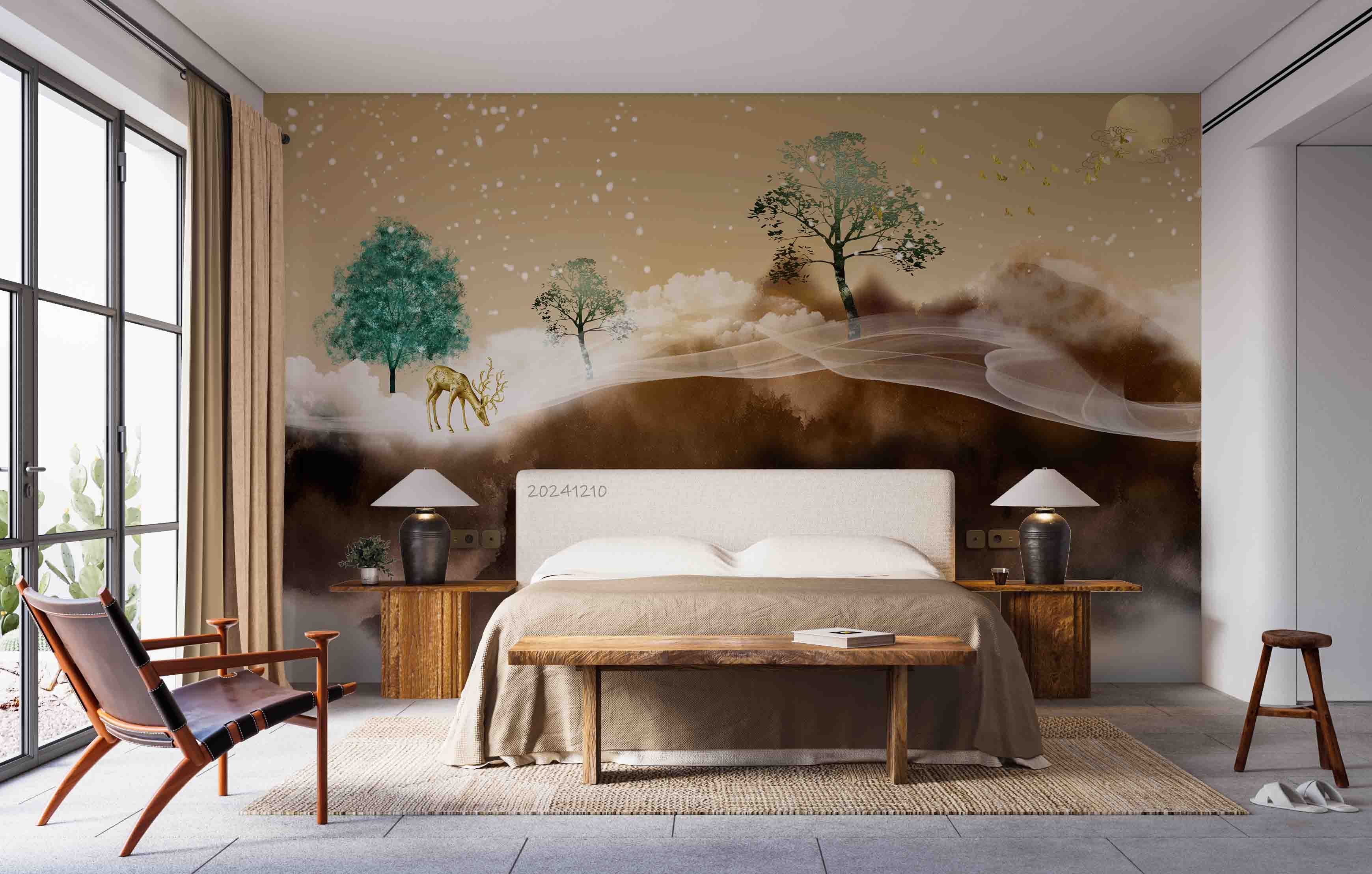 3D Gold Landscape Oil Painting Wallpaper Wall Mural Wall Decor Wall Art Wall Sticker Remoable Wallpaper 3