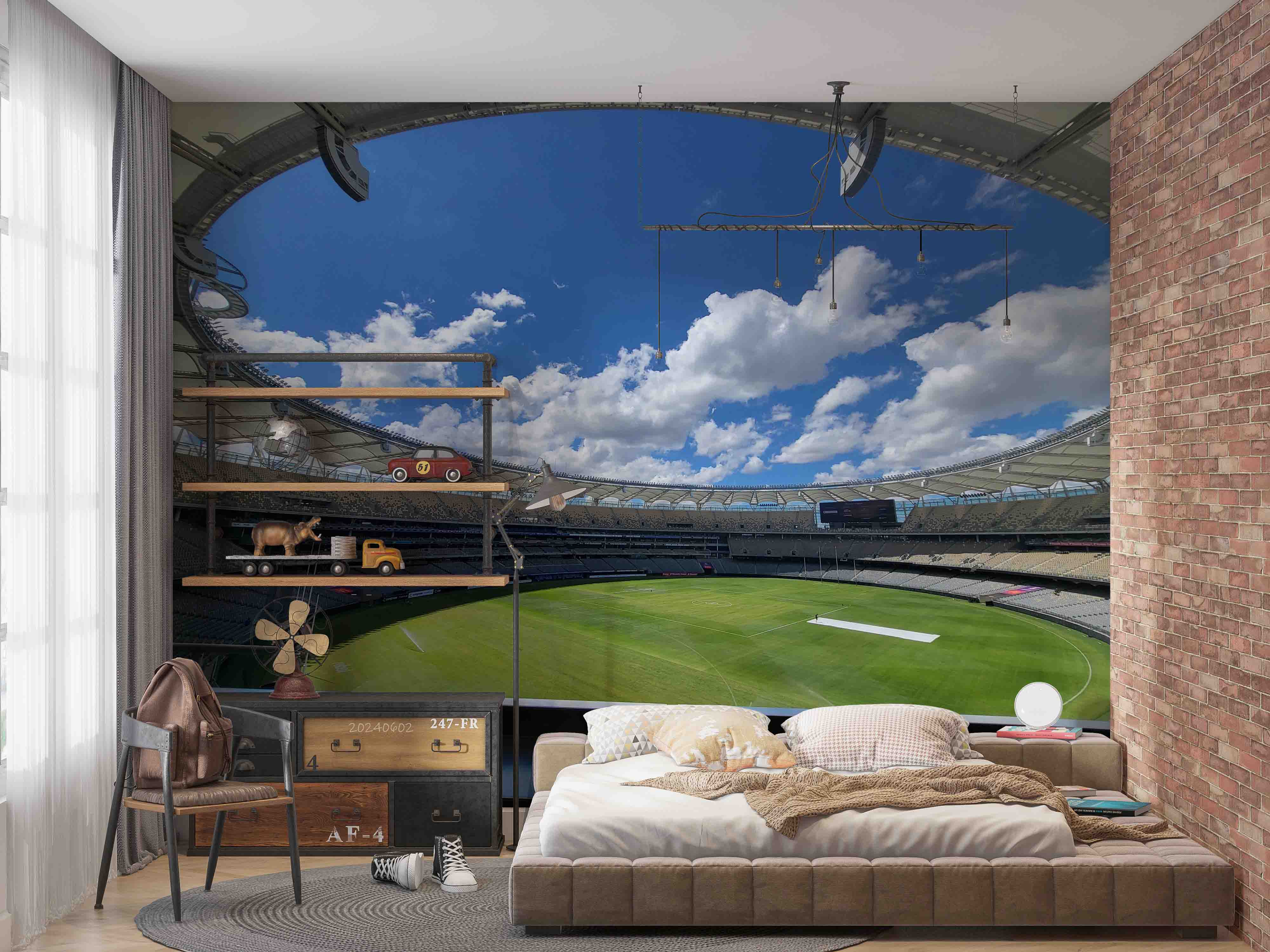 3D Architecture Stadium Sky Cloud Auditorium Wall Mural Wallpaper YXL 459